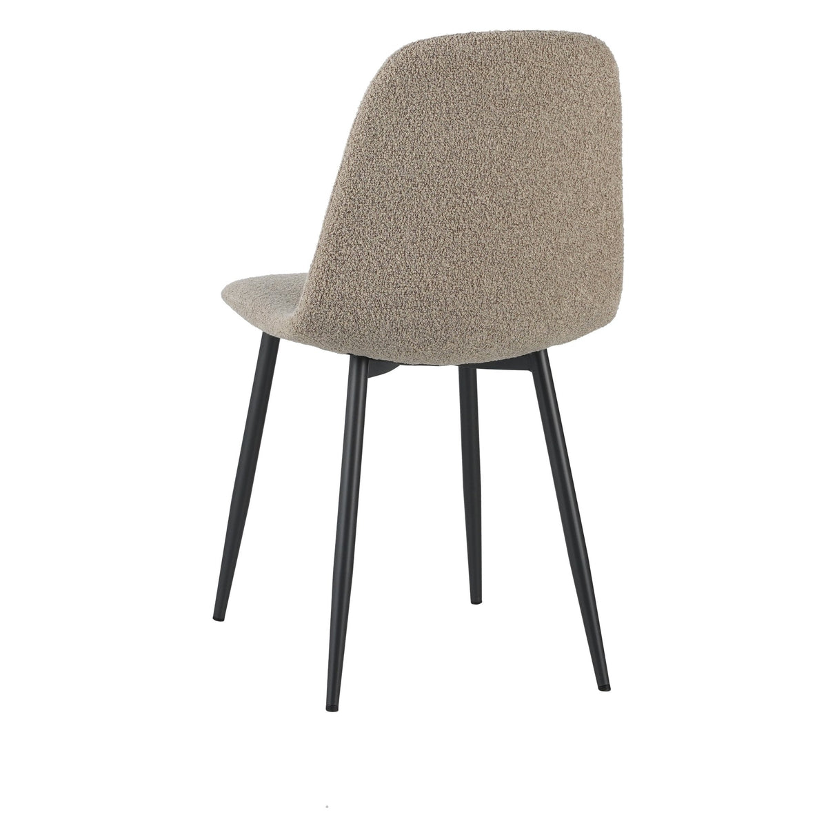 Set of 4 Scandinavian Dining Chairs Latte Bouclé Fabric Swift - Without Armrests 