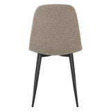 Set of 4 Scandinavian Dining Chairs Latte Bouclé Fabric Swift - Without Armrests 