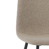 Set of 4 Scandinavian Dining Chairs Latte Bouclé Fabric Swift - Without Armrests 