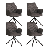Industrial Swivel Dining Chair Anthracite Fabric Novan - 180° Swivel