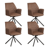 Industrial Swivel Dining Chair Taupe Fabric Novan - 180° Swivel