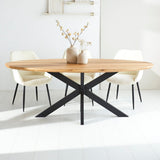 Dining table Odin oak oval matrix frame small