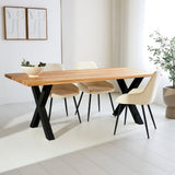 Dining Table Milas Oak X-leg Black