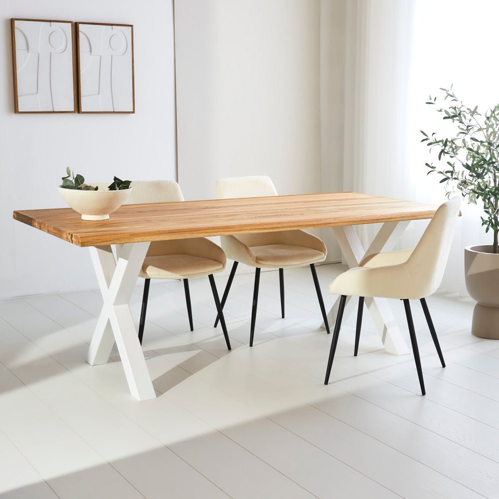 Dining Table Milas Oak X-leg White