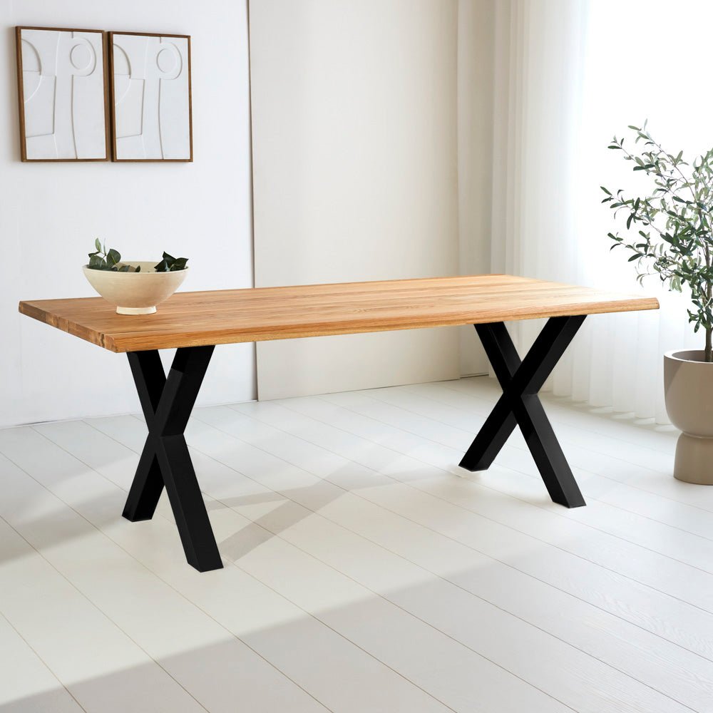 Dining Table Milas Oak X-leg Black