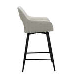 Swivel Bar Stool Beige Fabric Skye - Seat Height 67 cm - With Armrests