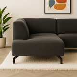 Verona Industrial Corner Sofa Fabric Anthracite Left