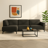 Verona Industrial Corner Sofa Fabric Anthracite Left