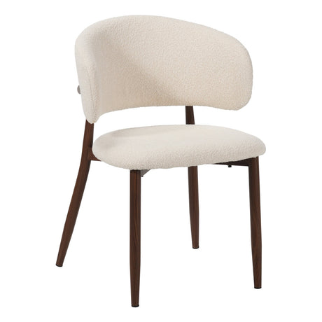 Japandi Dining Chair Yuka Beige - Walnut Look Frame 
