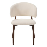 Japandi Dining Chair Yuka Beige - Walnut Look Frame 