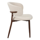 Japandi Dining Chair Yuka Beige - Walnut Look Frame 