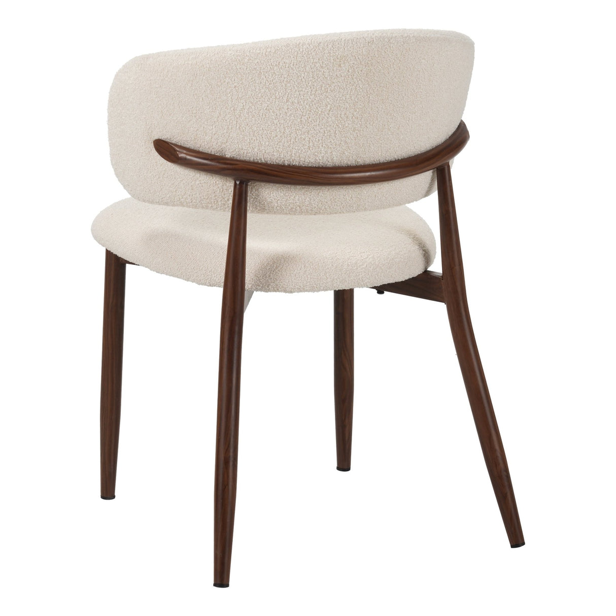 Japandi Dining Chair Yuka Beige - Walnut Look Frame 