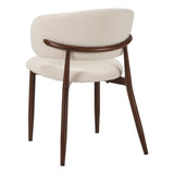 Japandi Dining Chair Yuka Beige - Walnut Look Frame 