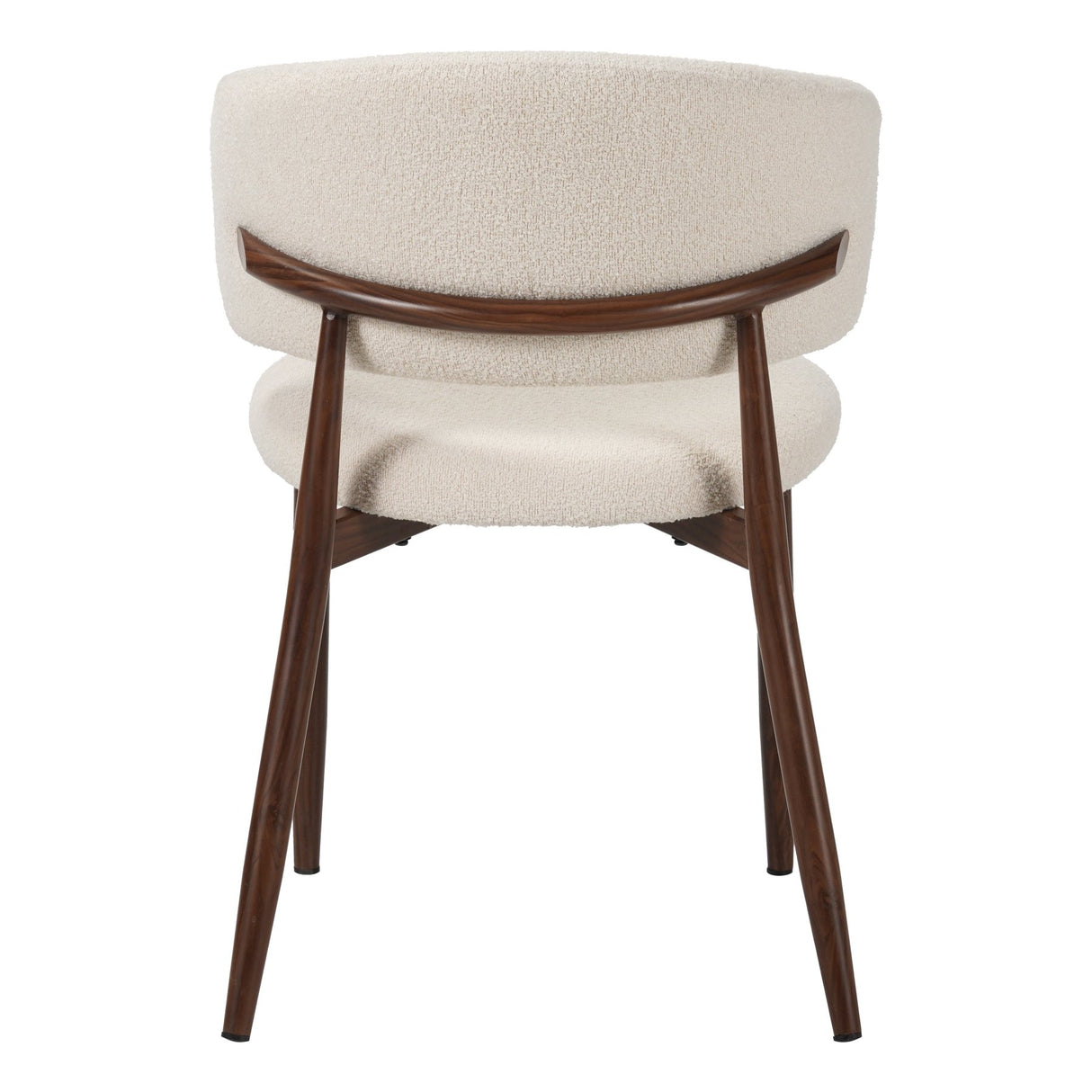 Japandi Dining Chair Yuka Beige - Walnut Look Frame 