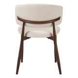 Japandi Dining Chair Yuka Beige - Walnut Look Frame 
