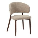 Japandi Dining Chair Yuka Sand - Walnut Look Frame 