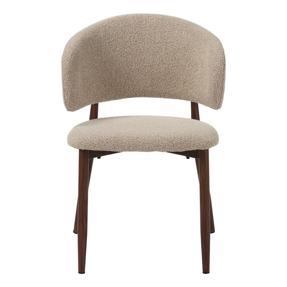 Japandi Dining Chair Yuka Sand - Walnut Look Frame 