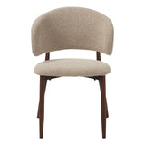 Japandi Dining Chair Yuka Sand - Walnut Look Frame 