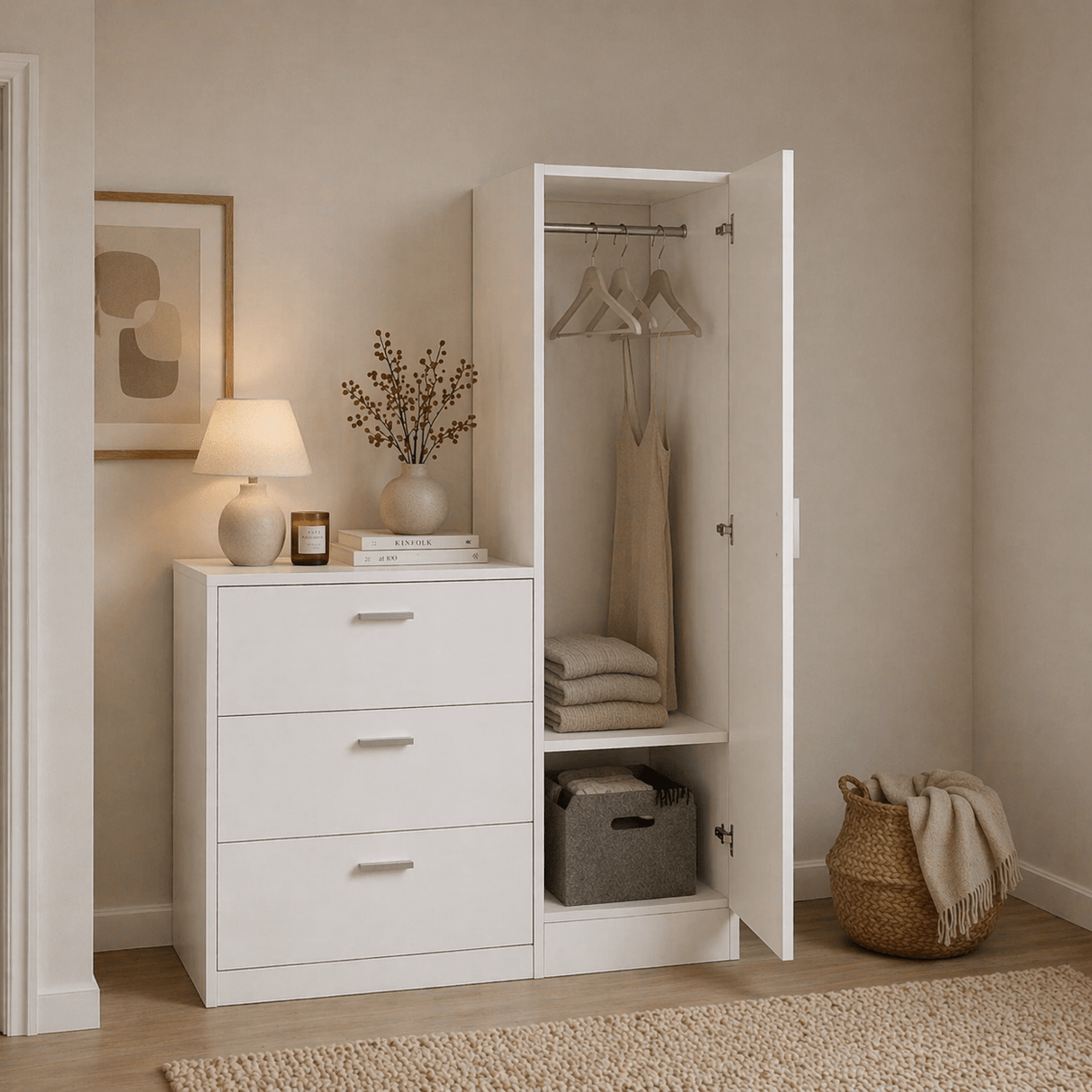 Wall cabinet Jade white melamine 60x72x47 cm