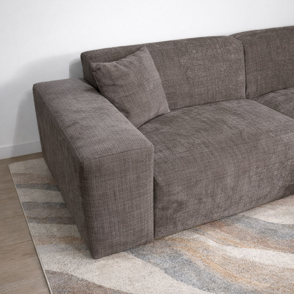 Corner sofa Wayne Chenille Taupe 260cm - Left & Right Mountable