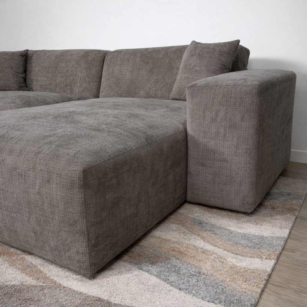 Corner sofa Wayne Chenille Taupe 260cm - Left & Right Mountable