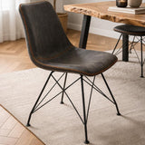 Industrial Dining Chair Viano Anthracite - Without Armrests