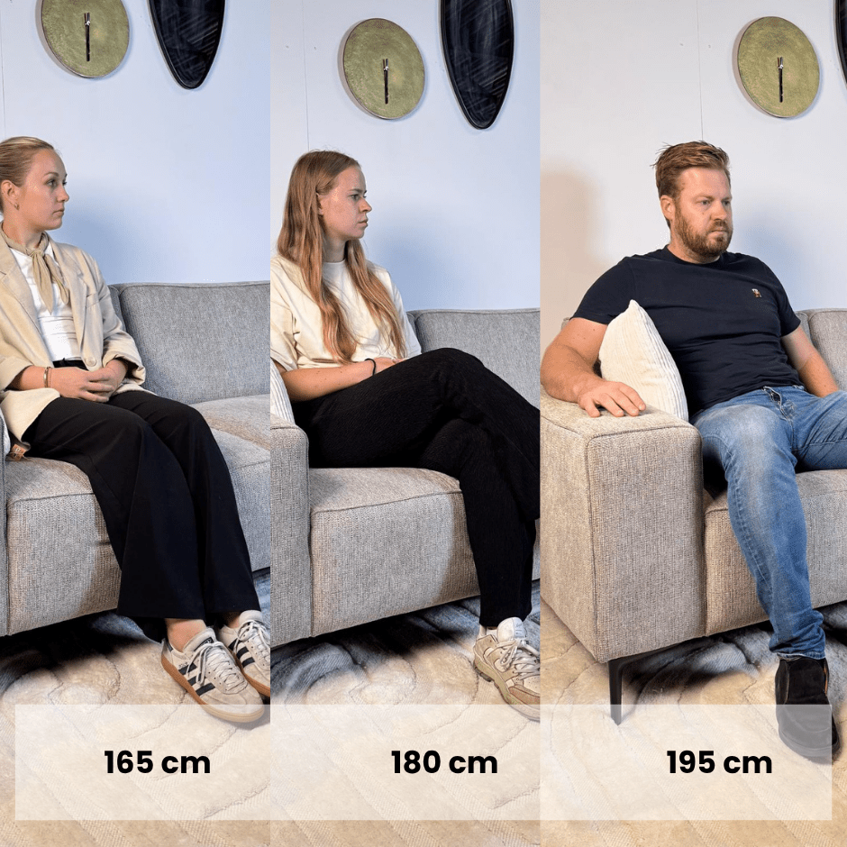 Corner sofa taupe chenille embroidered Ravi – left 