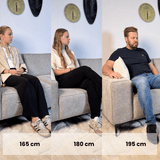 Corner sofa taupe chenille embroidered Ravi – left 