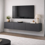 West Floating TV Cabinet Anthracite 150 cm Melamine