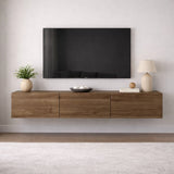 West Floating TV Cabinet Walnut Look 150 cm Melamine