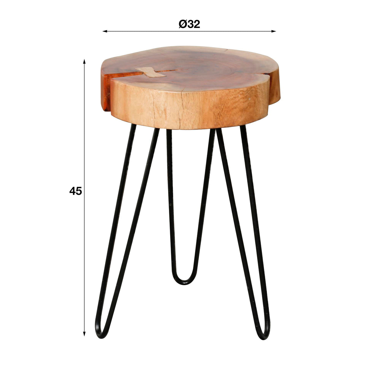 Side table Arbor DH Interior Acacia LxWxH 68x38x12 Acacia wood White photo size indication