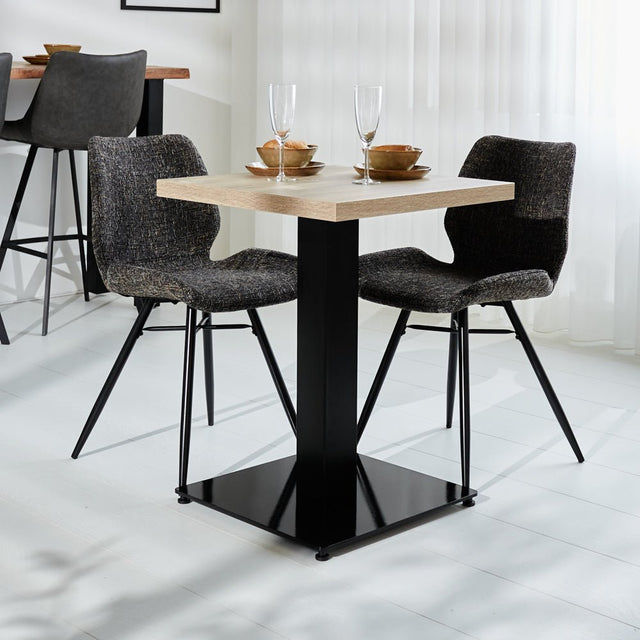Robin Robson Oak table top Dimehouse Brown LxWxH 82x82x10 Melamine Atmospheric photo diagonal front view