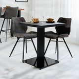 Robin Black table top Dimehouse Black LxWxH 83x83x8 Melamine Atmospheric photo diagonal front view