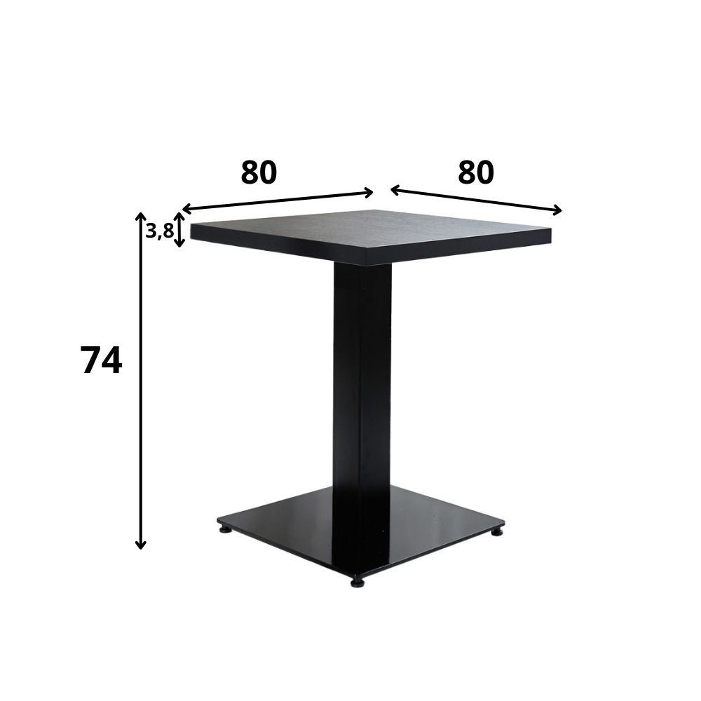 Robin Black table top Dimehouse Black LxWxH 83x83x8 Melamine White photo size indication