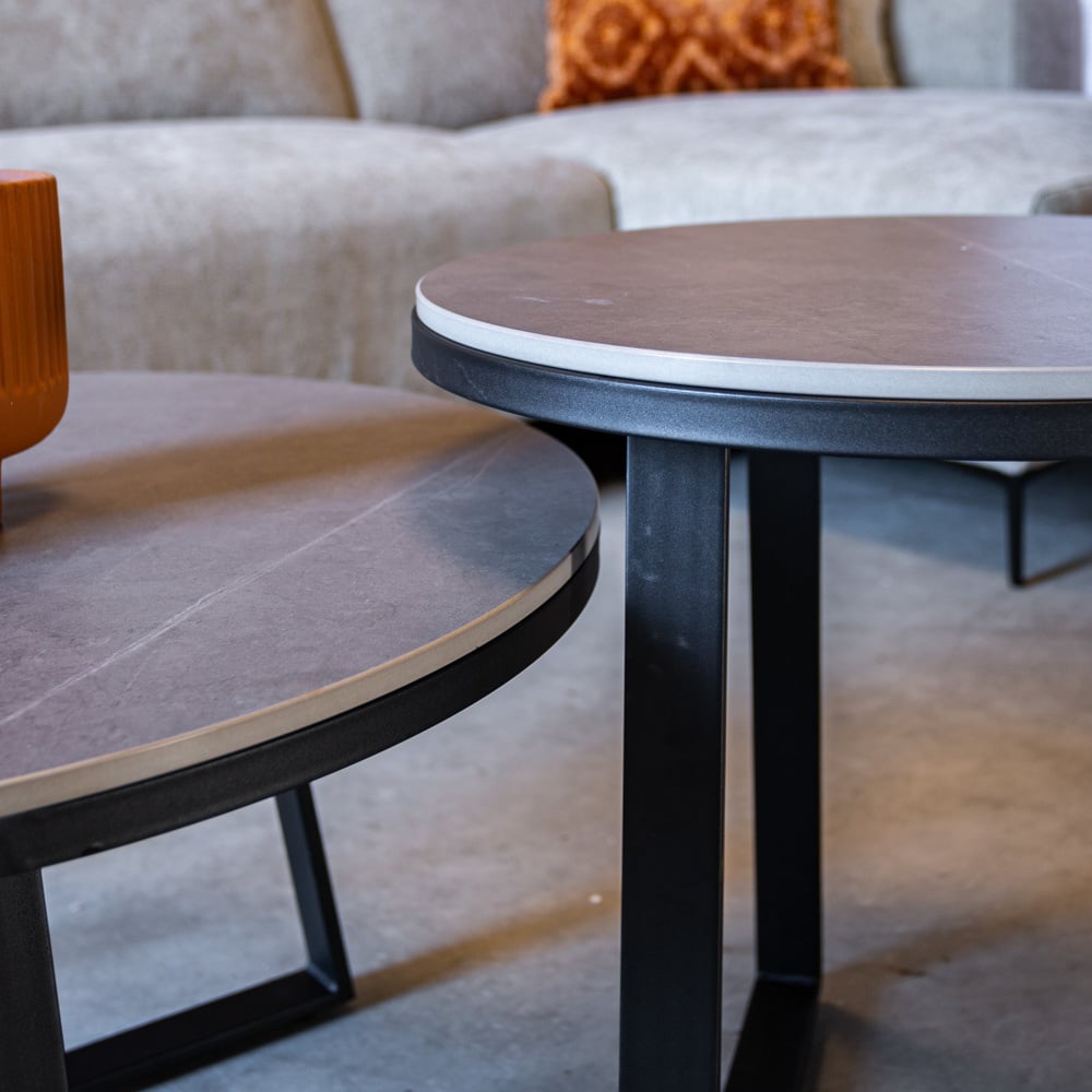 Coffee table Tanner Gray Dimehouse Gray LxWxH 80x80x18 Sintered stone Atmospheric photo detail
