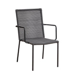 Tuinstoel Iza Dimehouse Antraciet LxBxH 93x69x60 Touw Witfoto schuin vooraanzicht