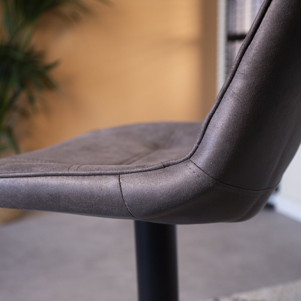 Barstool Keston Dimehouse Anthracite LxWxH 82x52x39 Microfiber Atmospheric photo detail