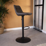 Barstool Keston Dimehouse Anthracite LxWxH 82x52x39 Microfiber Atmospheric photo side view