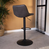 Barstool Keston Dimehouse Anthracite LxWxH 82x52x39 Microfiber Atmospheric photo diagonal rear view