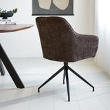 Dining room chair Camiel Dimehouse Brown LxWxH 62x61x54 Fabric Atmospheric photo diagonal rear view