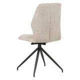 Dining room chair Charly chenille Dimehouse Beige LxWxH 67x60x51 Fabric White photo diagonal rear view