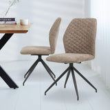 Dining room chair Charly chenille Dimehouse Taupe LxWxH 67x60x51 Fabric Atmospheric photo diagonal front view