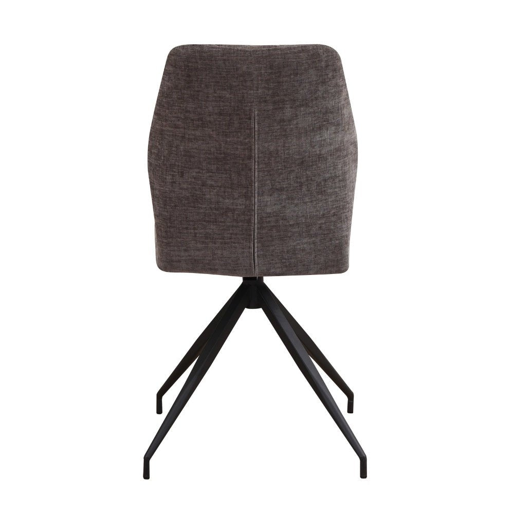 Dining room chair Charly chenille Dimehouse Taupe LxWxH 67x60x51 Fabric White photo rear view