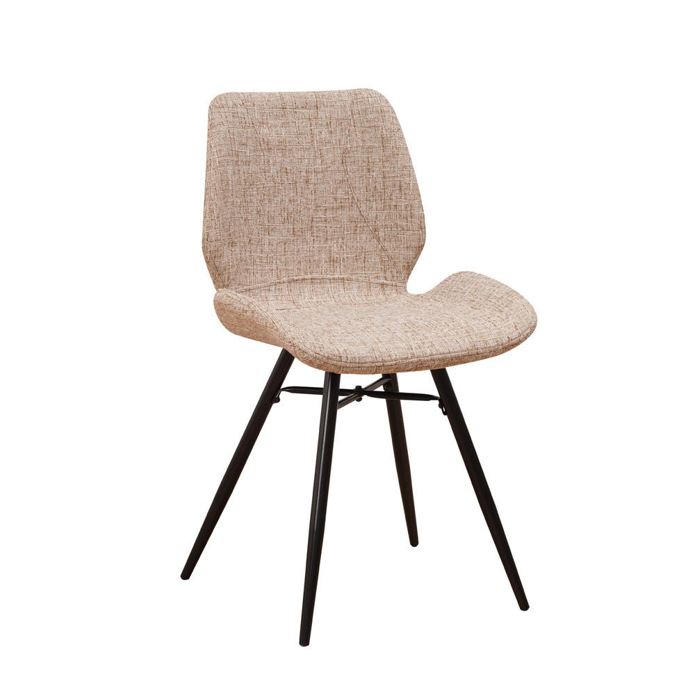 Dining room chair Beau chenille Dimehouse White LxWxH 72x68x50 Fabric White photo diagonal front view