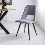 Dining room chair Mila Dimehouse Gray LxWxH 66x57x49 Fabric Atmospheric photo diagonal front view
