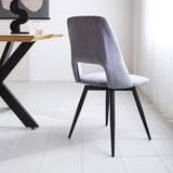 Dining room chair Mila Dimehouse Gray LxWxH 66x57x49 Fabric Atmospheric photo diagonal rear view