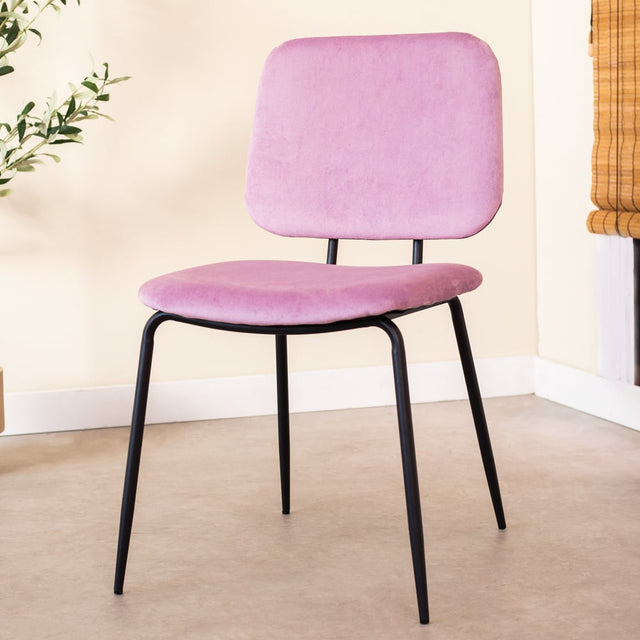 Dining room chair Jerry Dimehouse Pink LxWxH 65x53x52 Fabric Atmospheric photo diagonal front view