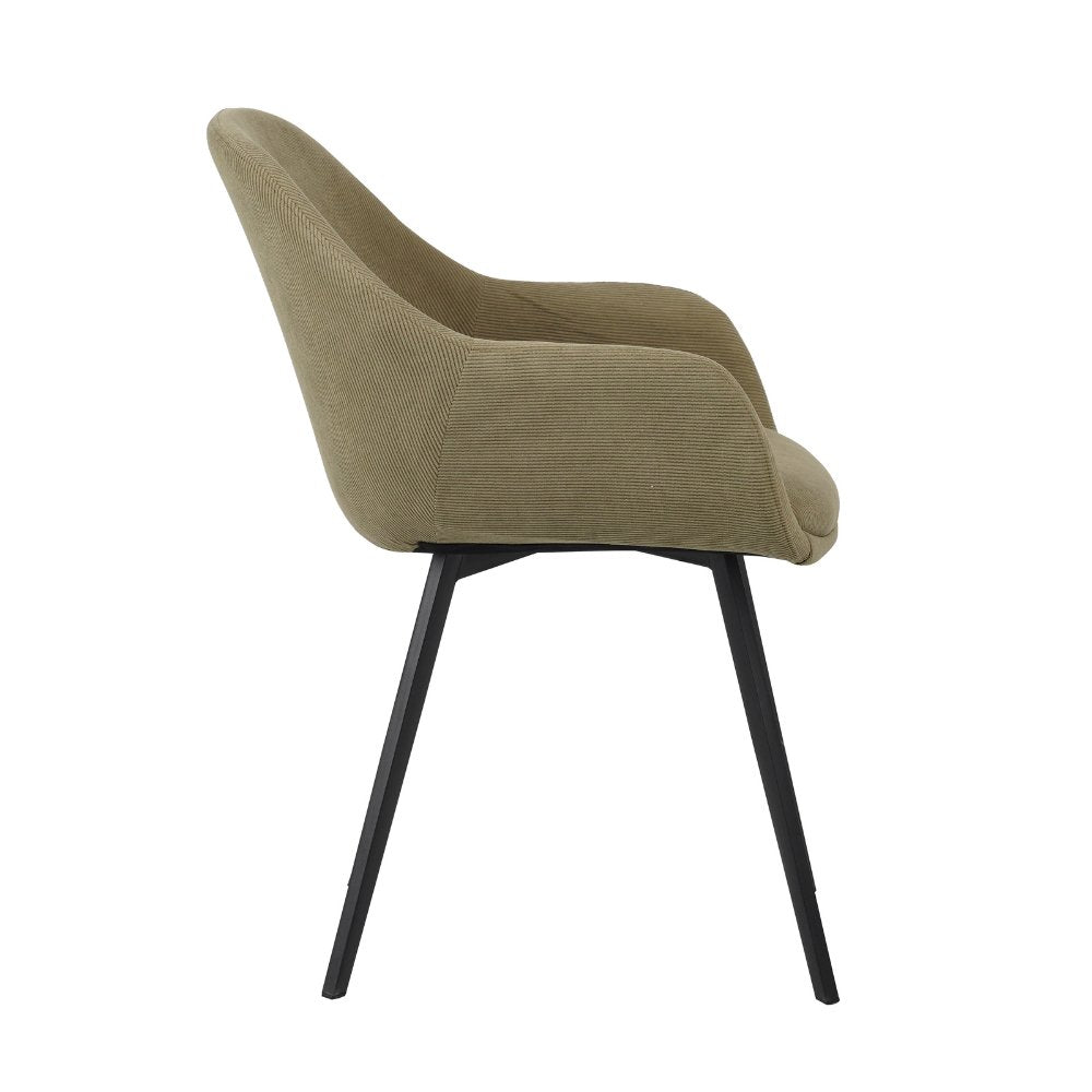 Dining room chair Remy Dimehouse Olive green LxWxH 64x59x58 White photo side view