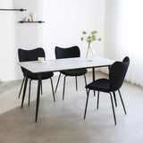 Jules White dining table Dimehouse White LxWxH 78x27x10 Sintered stone Atmospheric photo diagonal front view