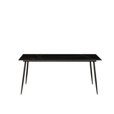 Jules Black dining table Dimehouse Black LxWxH 78x27x10 Sintered stone White photo diagonal front view